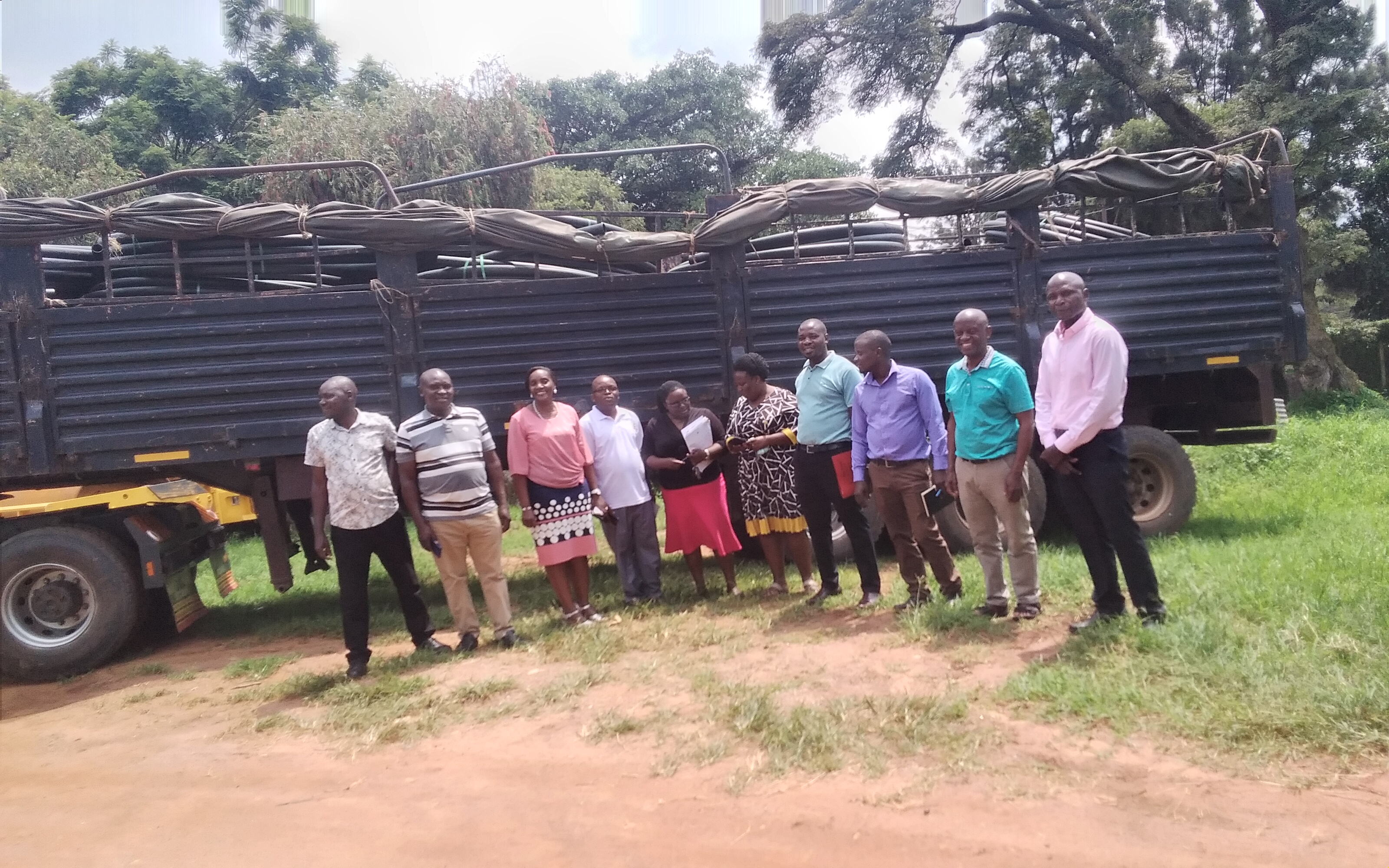 Ibanda district team handing over its contribution towards irimya-karuhanda water project